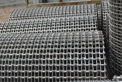 China Industrial Food Production Lines Carbon Steel Conveyor Belt Honeycomb Woven for sale