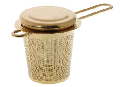 China Gold Stainless Steel 304 Extra Fine Mesh Tea Infuser With Long Handles for sale