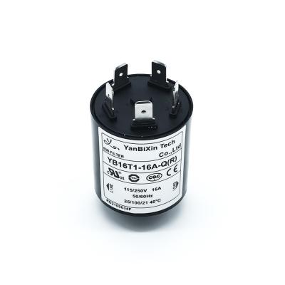 Chine YB16T1 Filtre d'alimentation rapide à borne climatiseur EMI Filtre 220V 16A Filtre de bruit en plastique noir à vendre