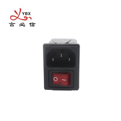 China Filtro interior IEC de corriente de fuga baja de 0,4 mA con filtro EMI de interruptor 1A, 3A, 6A en venta