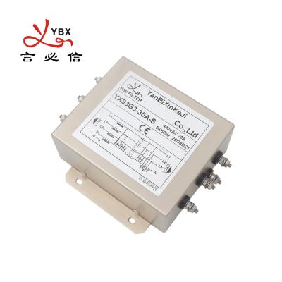 Китай YX93G3 30A Трехфазный фильтр винтовой терминал EMI/RFI фильтр для трехфазного шкафа продается