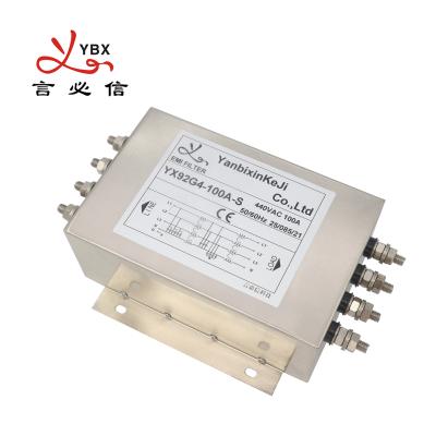 China YX92G4 Hoogstroomdriefasig EMI-filter Vierlijn EMI-onderdrukkingsfilter voor SMPS Te koop