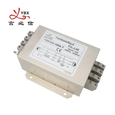 Chine YX91G4-100A-T Filtre à trois phases bloc terminal RFI/EMI Filtre pour four électrique à vendre
