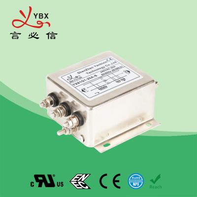China filtro anti-ruidos aumentado 10 amperios de línea eléctrica de la CA de la EMI del EMC del funcionamiento de tres fases con la alta atenuación para el gabinete de control en venta
