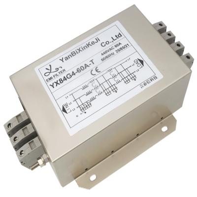 China YX84G4-60A-T Three Phase EMI Filters Three Wire Terminal Block Output for sale