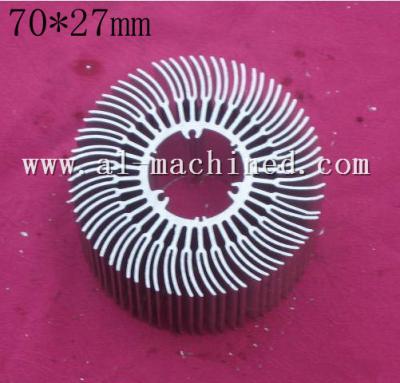 China Item228,70mm Machined LED light Cooler, AL6063 Extruded Profiles LED Light Radiator,round heatsink for led light for sale