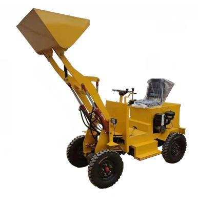 China 1.5Ton Multifunctional Small Loader Four Wheel Mini Front End Diesel Backhoe Agricultural Loader for sale