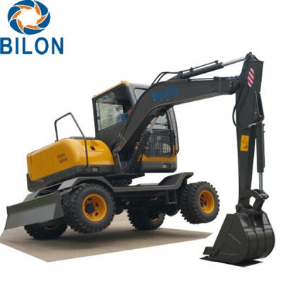 China Easy Operation Road Builder Excavator 7 Ton Wheel Excavator Rubber Tire Excavators for sale