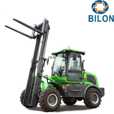 China Off Road Diesel Forklift Truck 3 Ton Rated Loading Capacity With Four Wheel Drive for sale