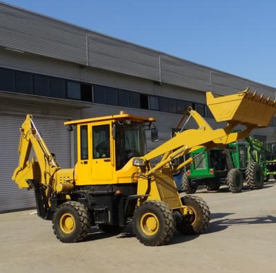 China 1600kgs Wheel Loader Tractor / Front Mini Backhoe Loader With Enlarged Operator Cabin for sale