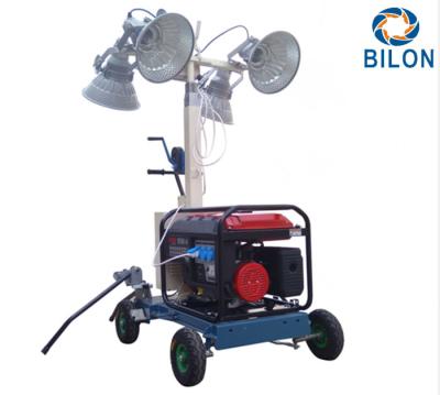 China Diesel Telescopic 5m Outdoor Mobile Light Tower 220000lm Push Type for sale