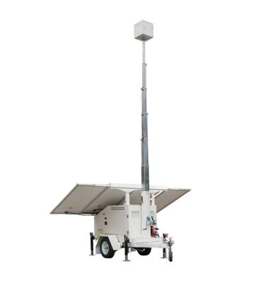 China 22.9ft Mobile Solar Trailer With Solar Panels Telescopic Mast Batteries for sale