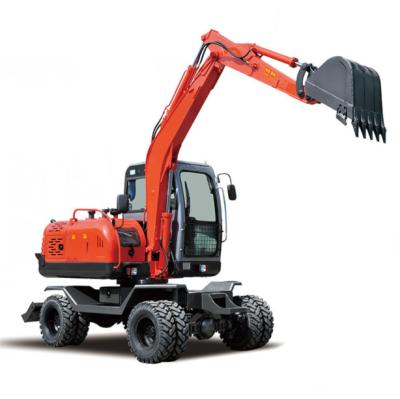 China 0.3m3 Bucket 6160mm Digging 6 Ton Wheel Excavator for sale
