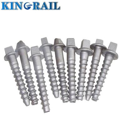 China SS25 SS35 SS36 Rail Screw Spike 24*150 To 270mm Grade 5.6 8.8 Plain Oiled Or HDP Finish Surface for sale
