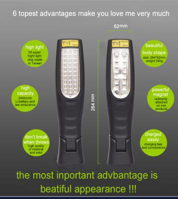 China Rechargeable Foldable Worklight with flashlight and work light function for Automotive inspection for sale