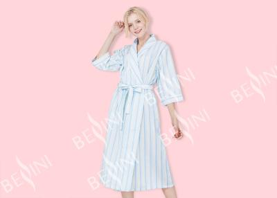 China Beautiful 3 4 Sleeve Nightdress , Womens Night Robes With Lace Placket 5CM Waist Tie for sale