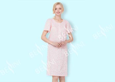 China Personalized Ladies Night Dresses Sleepwear / 100 Cotton Short Sleeve Nightgown for sale