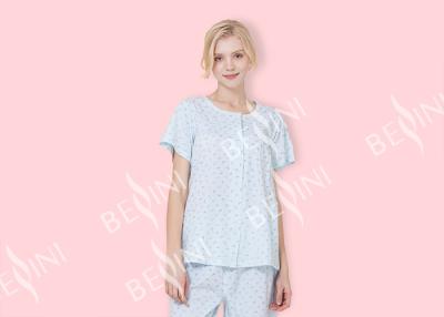 China Small Rose Printed Ladies Short Pyjamas / Women'S Button Down Pajama Sets for sale
