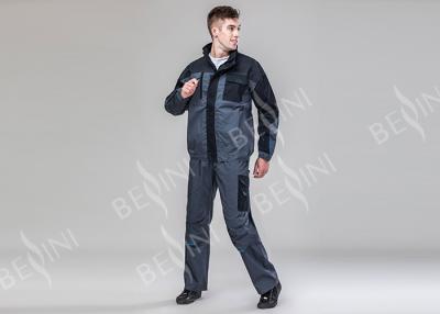 China Chaquetas y pantalones resistentes gris oscuro del desgaste del trabajo del traje del trabajo con el cierre de la cremallera en venta