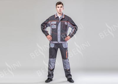 China Factory Workers Heavy Duty Work Suit 65% Polyester 35% Cotton Twill Gray for sale