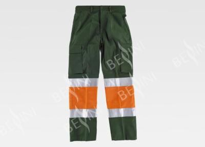 China Workers Reflective Orange Hi Vis Trousers / Fashion Mens Safety Work Pants  for sale