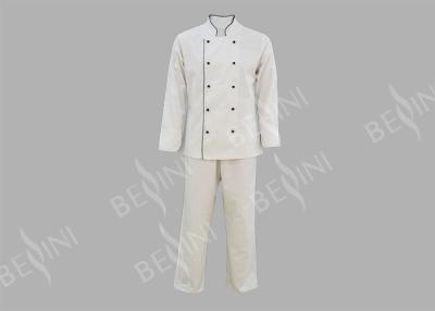 中国 反収縮の個人的な防護衣/レディース シェフはボタンの前部閉鎖に着せます 販売のため