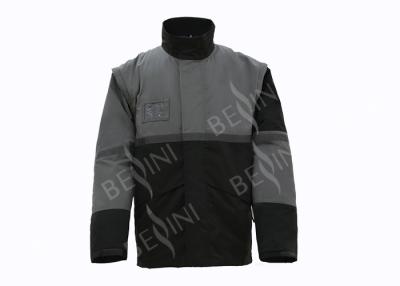 China Ropa de trabajo industrial gris oscuro, encogimiento anti de la chaqueta impermeable para hombre del trabajo en venta