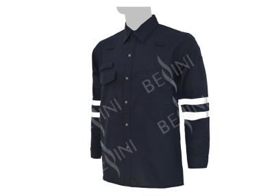 China Mens Long Sleeve Reflective Safety Shirts 49% Lenzing FR 49% Aramid 2% Carbon for sale