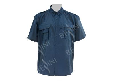 China Agujeros del bordado de la malla de la manga del cortocircuito de la camisa del trabajo del 100%Nylon de los hombres en venta