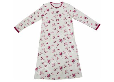 中国 極度の柔らかい綿の長い袖の睡眠の服、方法女性のガウンの寝間着 販売のため