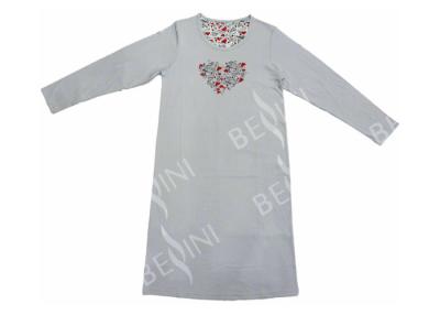 China 65% Polyester 35% Cotton Ladies Night Dresses Sleepwear Grey Color Classic Style for sale