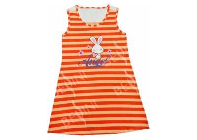 China Orange Ladies Viscose Pyjamas Female Night Wears Lace Back Rabbit Printed for sale