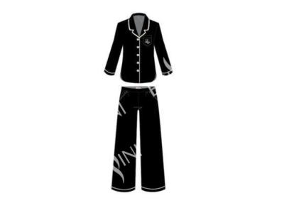 China Durable Ladies Viscose Pyjamas Modal Pj Set Button Through Top And Long Pants for sale