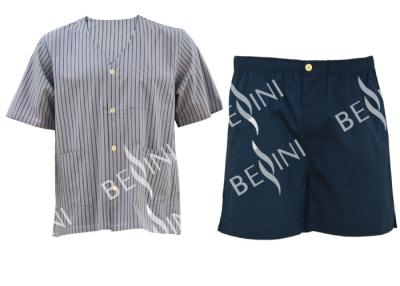 China Customized Size Mens Silk Pajama Set , Environmental Mens Pajama Shorts Set for sale