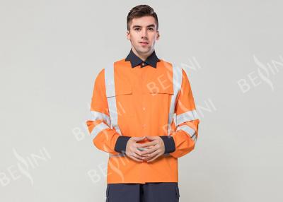 China Traje de pantalones anaranjado arriba visible de costura doble del babero de la chaqueta de la ropa de trabajo de la seguridad en venta