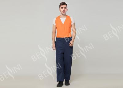 China Traje de pantalones anaranjado arriba visible de costura doble del babero de la chaqueta de la ropa de trabajo de la seguridad en venta