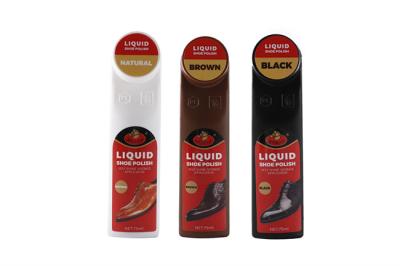 China brown black Liquid Shoe Polish Instant Shine 75ml Black Brown Neutral Europe Main Market on Shoes Boots for sale