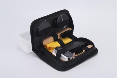 China high quality leather Shoe Shine Kit With Lint Brush Oxford Bag Set 17.7x10x5 Cm for sale