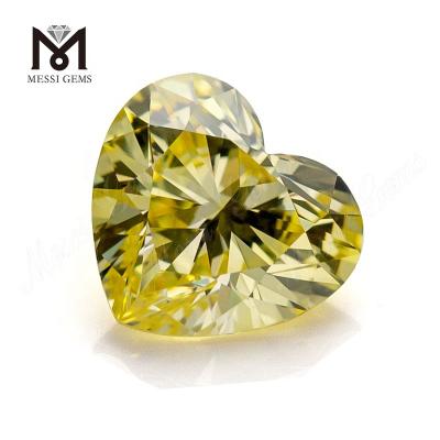 China Fancy intense yellow synthetic diamond VS1 1carat heart lab grown diamond for sale