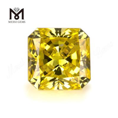 China Synthetic 0.5ct 0.6ct Loose Radiant Cut HPHT Yellow Lab Diamond for sale