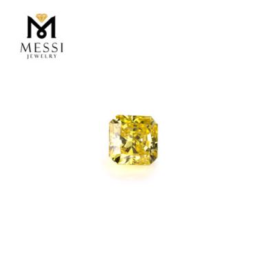 China Messi Gems Certificate special offer Radiant cut yellow color VS/3VG synthetic HPHT lab grown diamond for customized jewelry for sale