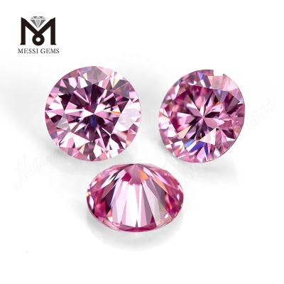 China Wholesale price loose round brilliant cut pink moissanite 1 carat moissanite stone for sale