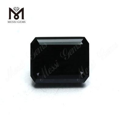 China loose gemstones 10*14mm emerald cut black moissanite stone price for sale