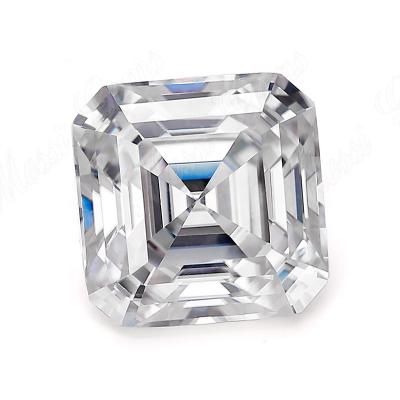 China Loose white moissanite stones asscher cut moissanite diamond price per carat for sale