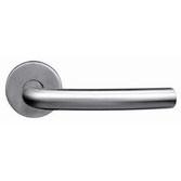 China Hollow Tube Satin Lever Type Entrance Door Handle Set Corrosion Resistant for sale