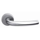 China Passage Lever Set With Round Escutcheon , Privacy Function Exterior Lever Door Handles for sale