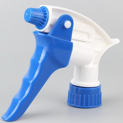 China Vigorous Garden Plastic Trigger Sprayers Head Big Power 28mm Teeth Blue Color for sale
