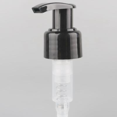 China Cosmetic Pressing Liquid Dispenser Pump Hand , Light Touch Black Lotion Pump for sale