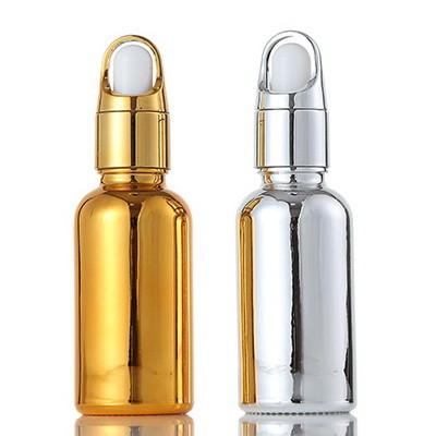 China Gold Glass Bottles Containers With Dropper Lightweight Custom Shape / Size for sale