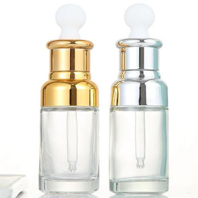 China Transparent Glass Bottles Containers With Rubber Dropper Head Emulsion Liquid Dropper Bottle for sale